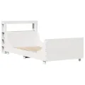 Cadre de lit sans matelas blanc 75x190 cm bois de pin massif