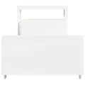 Cadre de lit sans matelas blanc 75x190 cm bois de pin massif