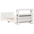 Cadre de lit sans matelas blanc 75x190 cm bois de pin massif