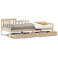 Lit de jour avec tiroirs sans matelas 80x200 cm bois massif