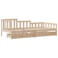 Lit de jour avec tiroirs sans matelas 80x200 cm bois massif