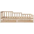 Lit de jour avec tiroirs sans matelas 80x200 cm bois massif
