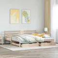 Lit de jour avec gigogne et tiroirs sans matelas 90x200 cm
