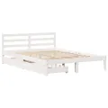 Cadre de lit sans matelas blanc 160x200 cm bois de pin massif