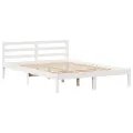 Cadre de lit sans matelas blanc 160x200 cm bois de pin massif