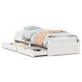 Cadre de lit sans matelas blanc 90x200 cm bois de pin massif