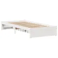 Cadre de lit sans matelas blanc 90x200 cm bois de pin massif