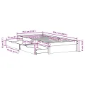 Cadre de lit sans matelas blanc 90x200 cm bois de pin massif