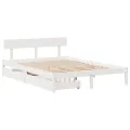 Cadre de lit sans matelas blanc 120x200 cm bois de pin massif