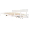 Cadre de lit sans matelas blanc 120x200 cm bois de pin massif