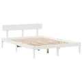 Cadre de lit sans matelas blanc 120x200 cm bois de pin massif