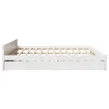 Cadre de lit sans matelas blanc 180x200 cm bois massif de pin