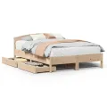 Cadre de lit sans matelas 160x200 cm bois massif de pin