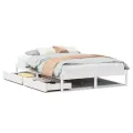 Cadre de lit sans matelas blanc 140x200 cm bois de pin massif