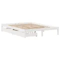 Cadre de lit sans matelas blanc 140x200 cm bois de pin massif
