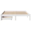 Cadre de lit sans matelas blanc 140x200 cm bois de pin massif