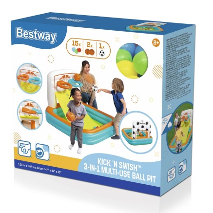 Bestway Piscine Gonflable Enfant Jeux Panier avec Balles 120x107x84 cm 2