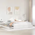 Cadre de lit sans matelas blanc 180x200 cm bois massif de pin