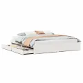 Cadre de lit sans matelas blanc 180x200 cm bois massif de pin