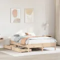 Cadre de lit sans matelas 140x200 cm bois massif de pin
