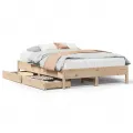 Cadre de lit sans matelas 140x200 cm bois massif de pin