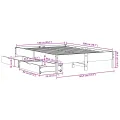 Cadre de lit sans matelas 140x200 cm bois massif de pin