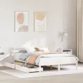 Cadre de lit sans matelas blanc 120x200 cm bois de pin massif