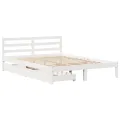 Cadre de lit sans matelas blanc 120x200 cm bois de pin massif