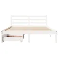 Cadre de lit sans matelas blanc 120x200 cm bois de pin massif