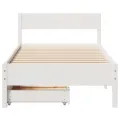 Cadre de lit sans matelas blanc 90x200 cm bois de pin massif