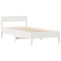 Cadre de lit sans matelas blanc 90x200 cm bois de pin massif
