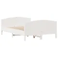 Cadre de lit sans matelas blanc 120x200 cm bois de pin massif