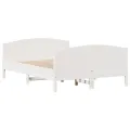 Cadre de lit sans matelas blanc 120x200 cm bois de pin massif