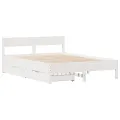 Cadre de lit sans matelas blanc 140x200 cm bois de pin massif