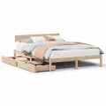 Cadre de lit sans matelas 160x200 cm bois massif de pin