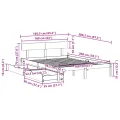 Cadre de lit sans matelas 160x200 cm bois massif de pin