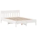Cadre de lit sans matelas blanc 160x200 cm bois de pin massif