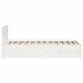 Cadre de lit sans matelas blanc 160x200 cm bois de pin massif
