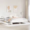 Cadre de lit sans matelas blanc 160x200 cm bois de pin massif