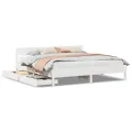 Cadre de lit sans matelas blanc 160x200 cm bois de pin massif