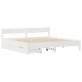 Cadre de lit sans matelas blanc 160x200 cm bois de pin massif