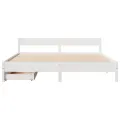 Cadre de lit sans matelas blanc 160x200 cm bois de pin massif