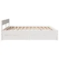 Cadre de lit sans matelas blanc 160x200 cm bois de pin massif