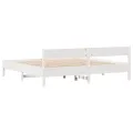 Cadre de lit sans matelas blanc 160x200 cm bois de pin massif