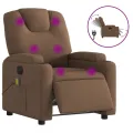 Fauteuil inclinable de massage électrique marron tissu