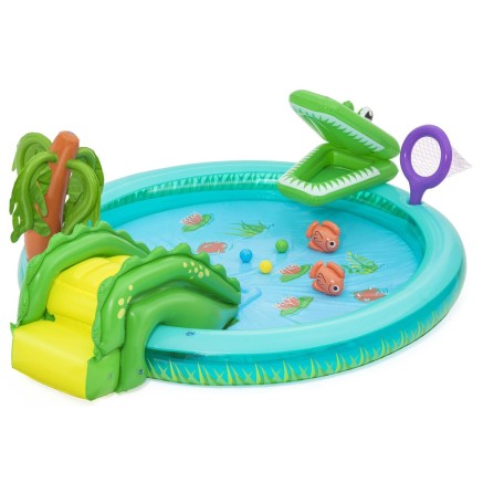 Bestway Piscine Gonflable Parc de Jeux Crocodile 224x181x72 cm +2 Ans