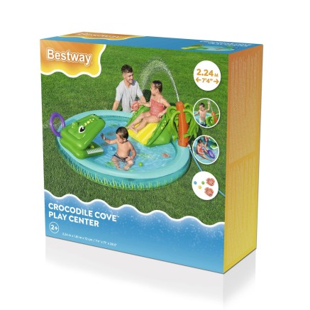 Bestway Piscina Gonfiabile Parco Giochi Coccodrillo 224x181x72 cm +2 A 2