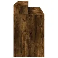 Bureau et lumières LED chêne fumé 140x55x91cm bois d'ingénierie
