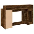 Bureau et lumières LED chêne fumé 140x55x91cm bois d'ingénierie