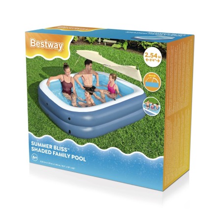 Bestway Piscina Hinchable 2 Camaras Rectangular con Toldo 254x178x140